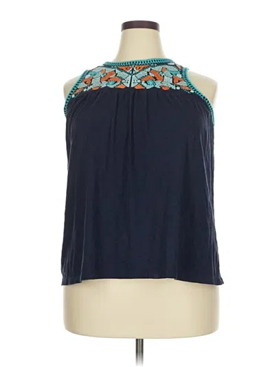 Pre-owned Crown & Ivy Sleeveless Blouse In Teal
