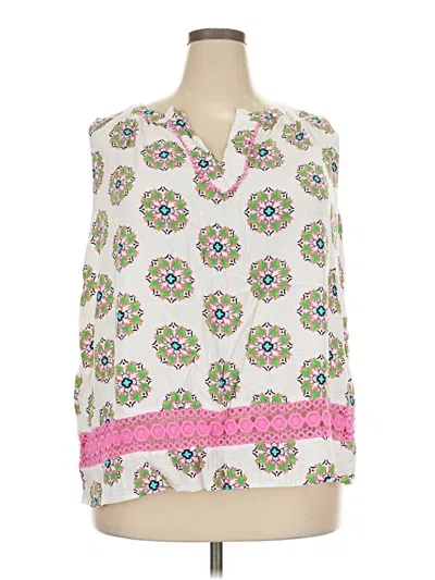 Pre-owned Crown & Ivy Sleeveless Blouse In White