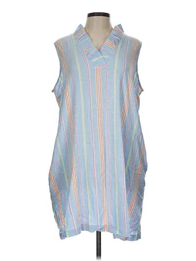 Pre-owned Crown & Ivy Sleeveless Button Down Shirt In Blue