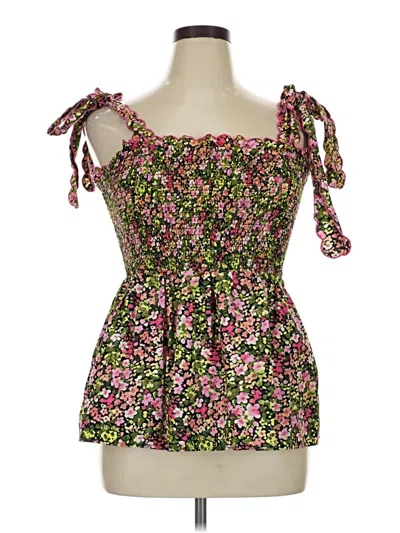 Pre-owned Crown & Ivy Sleeveless Top Green Strapless Neckline Tops