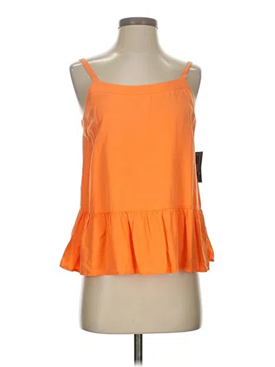 Pre-owned Crown & Ivy Sleeveless Top Orange Halter Neckline Tops
