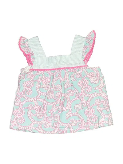 Pre-owned Crown & Ivy Babies' Sleeveless Top Pink Ruffles Neckline Tops