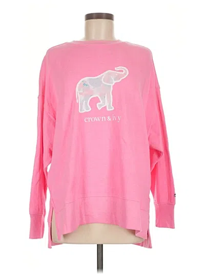 Pre-owned Crown & Ivy Sweatshirt In Pink