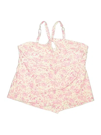 Pre-owned Crown & Ivy Swimsuit Top Pink Floral Pattern Swimwear