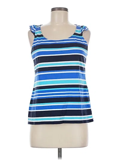 Pre-owned Crown & Ivy Tank Top Blue Square Neckline Tops