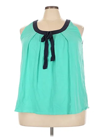 Pre-owned Crown & Ivy Tank Top Teal Halter Neckline Tops