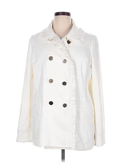 Pre-owned Crown & Ivy Trenchcoat In White