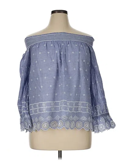 Pre-owned Crown & Ivy Tube Top Blue Off The Shoulder Neckline Tops
