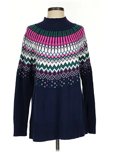 Pre-owned Crown & Ivy Turtleneck Sweater In Blue
