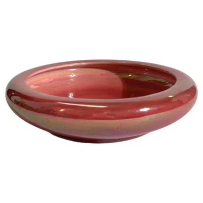 Pre-owned Crown Devon Fieldings 1930s  Cerise Pink Shallow Porcelain Bowl