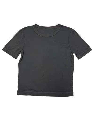 Crown Jewel Women's Luxx Cropped Crew Neck Short Sleeve Tee In Charcoal In Black