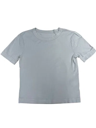 Crown Jewel Women's Luxx Cropped Crew Neck Short Sleeve Tee In Silver In Gray