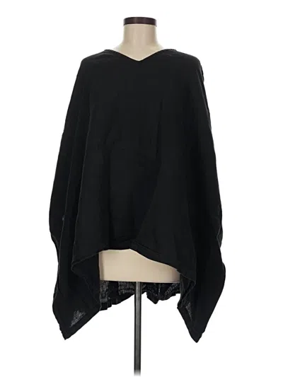 Pre-owned Crown Linen Designs Poncho In Black