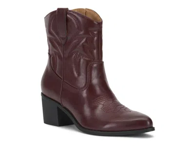 Crown Vintage Avery Western Bootie In Burgundy