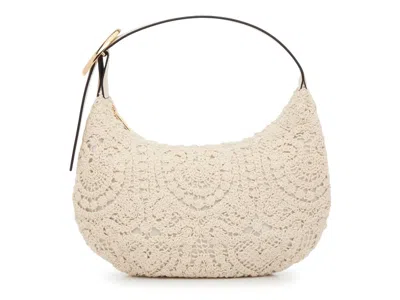 Crown Vintage Crochet Shoulder Bag In White