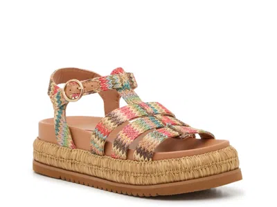 Crown Vintage Deri Platform Sandal In Multi
