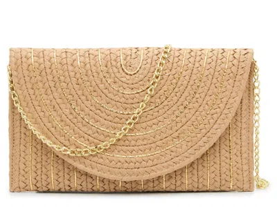 Crown Vintage Lurex Straw Clutch In Brown