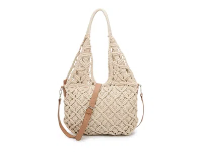 Crown Vintage Macrame Shoulder Bag In Neutral