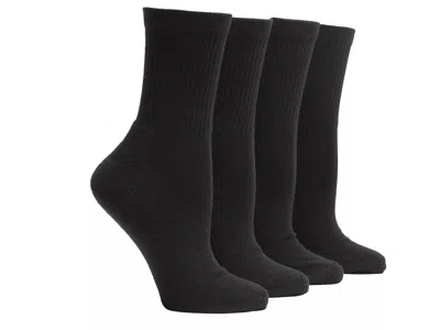 Crown Vintage Solid Crew Socks 4 Pack In Black