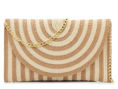 Crown Vintage Stripe Straw Clutch In Brown
