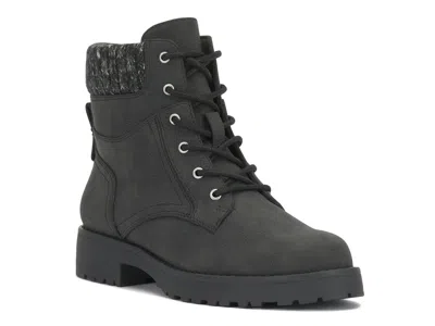 Crown Vintage Tarrie Combat Boot In Black