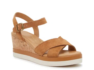 Crown Vintage Wide Width Veronia Wedge Sandal In Brown