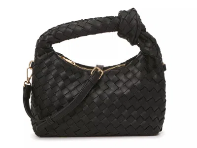 Crown Vintage Woven Knotted Hobo Bag In Black