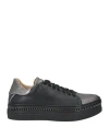 Crown Woman Sneakers Black Size 10 Leather In Black
