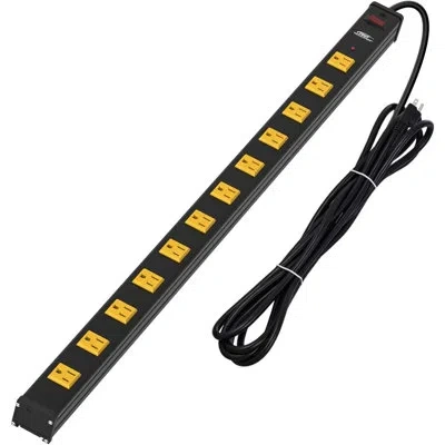 Crst Heavy Duty Surge Protector Power Strip Wide Spaced 12-outlet 15 Feet Long Extension Cord With Mounti