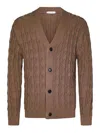 Cruciani Brown Cotton Knit Cardigan In Brown
