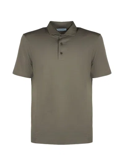 Cruciani Buttoned Polo Shirt In Brown