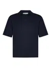 Cruciani Buttonless Polo Shirt In Fine Knit Silk In Black