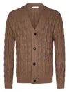 Cruciani Brown Cotton Knit Cardigan In Brown