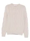 Cruciani Cable-knit Sweater In Neutral
