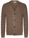 Cruciani Brown Cotton Knit Cardigan In Brown