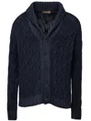 Cruciani Cardigan Trecce In Cashmere  In Blu