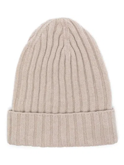 Cruciani Cashmere Beanie Hat In Neutrals