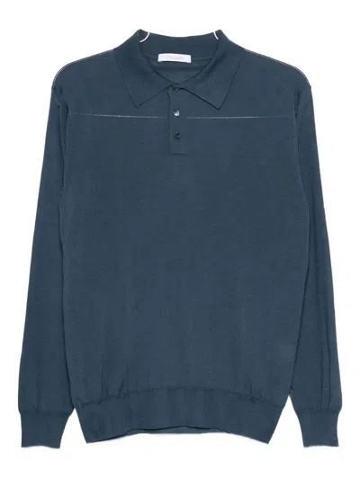 Cruciani Cashmere Blend Polo Shirt In Blue
