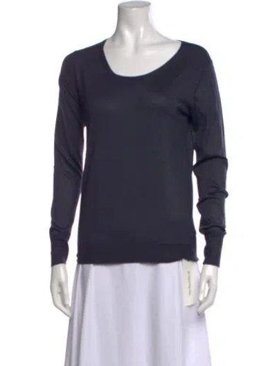 Pre-owned Cruciani Cashmere Scoop Neck Top In Blue