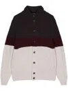 Cruciani Colour-block Cable-knit Cardigan In Neutrals