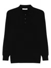 Cruciani Fine-knit Polo Shirt In Black