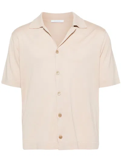 Cruciani Short-sleeve Fine-knit Shirt In 中性色