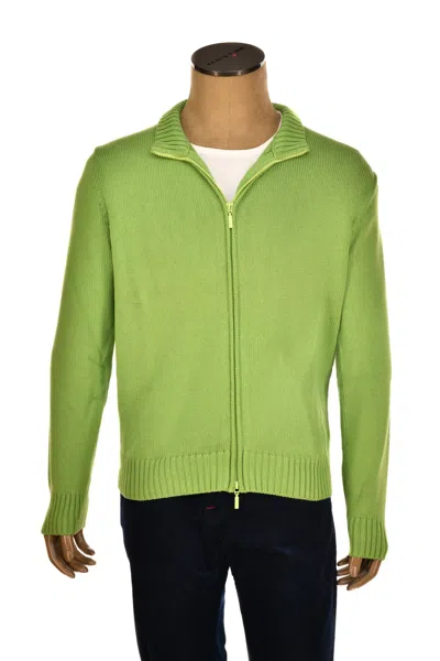 Cruciani Cotton Zip-up Sweater In Green