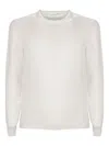 Cruciani Crew-neck Cashmere Sweater In White