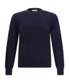 Cruciani Crew-neck Fine-knit Sweater In Blue