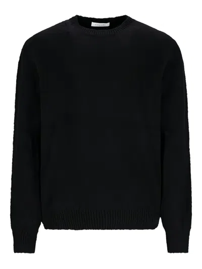 Cruciani Crew-neck Wool Sweater In Black