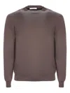 Cruciani Crew-neck Wool Sweater In Brown
