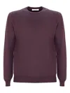 Cruciani Crew-neck Wool Sweater In Purple