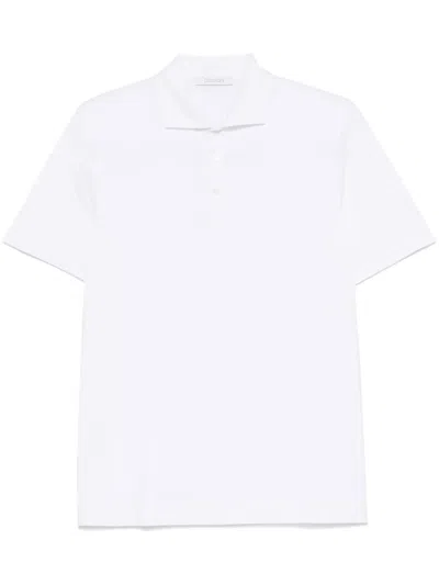 Cruciani Cutaway-collar Polo Shirt In White