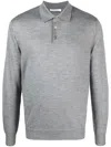 Cruciani Fine-knit Long-sleeved Polo Shirt In Grey